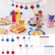 thumbnail image 1 of Decoraciones con varita de estrella del Día de la Independencia - Rojo, blanco, azul, estrellas de 5 puntas con lazos, paquete de 18 suministros para fiestas patrióticas, 1 of 1