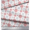 thumbnail image 2 of Soimoi Viscose Chiffon Fabric Snowflake Artistic Fabric Prints By Yard 42 Inch Wide, 2 of 3