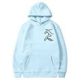 thumbnail image 2 of Jacenvly Valentine Sweaters for Women Long Sleeve Shirts Heart Pattern Hooded Cozy Leisure Valentine'S Day Printed Hooded Plush Hoodie Top Hooded Hoodie Light Blue, 2 of 4
