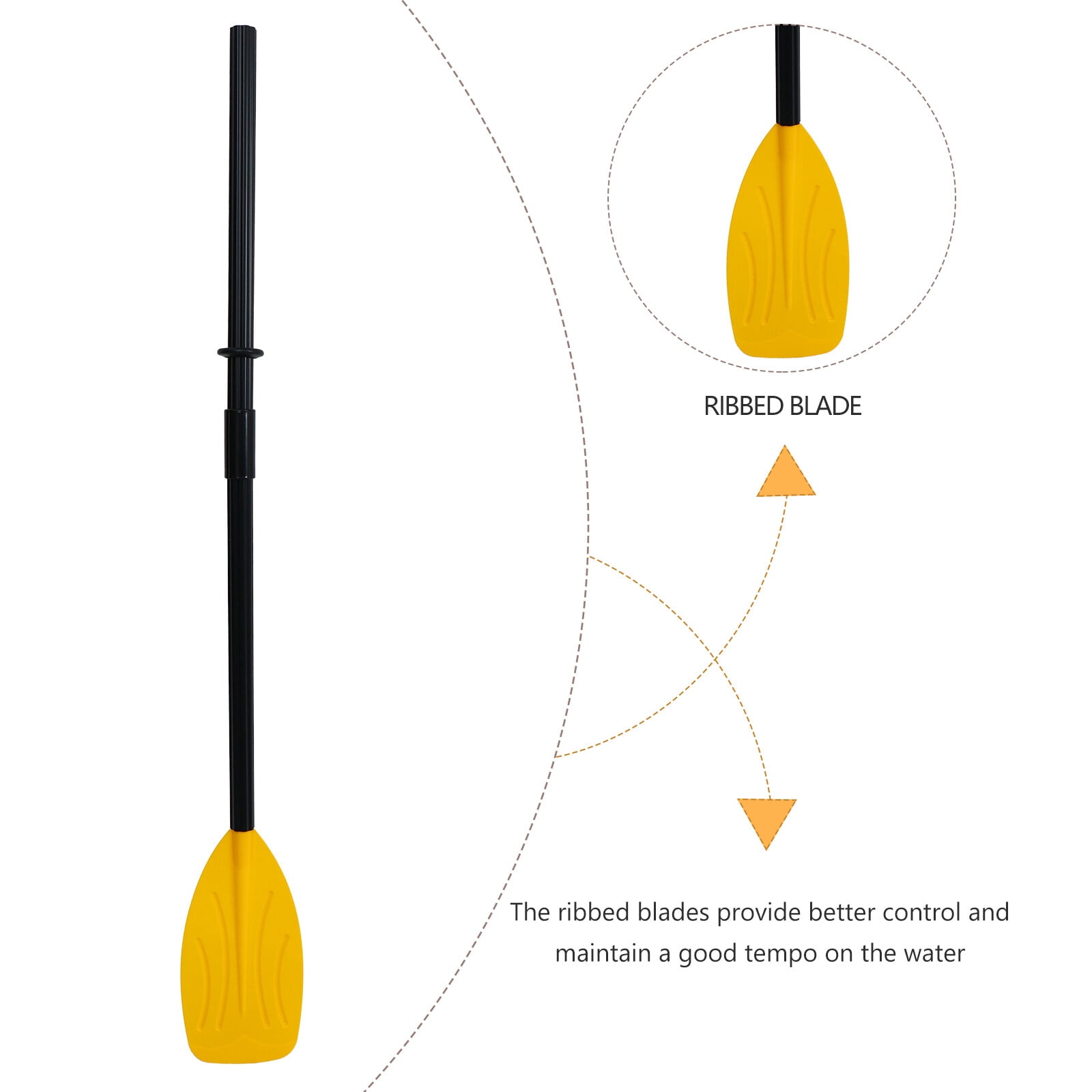 WEUVEB 1 Pair Black French Style Boat Paddles Detachable Plastic Kayak Canoe Rowing Accessories Set