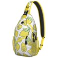 thumbnail image 1 of Cute Summer Lemon Print Sling Backpack for Travel, Lightweight Crossbody Bag with Retro Floral Pattern, Durable and Multi-Layer Storage for Lemon Lovers, 1 of 6