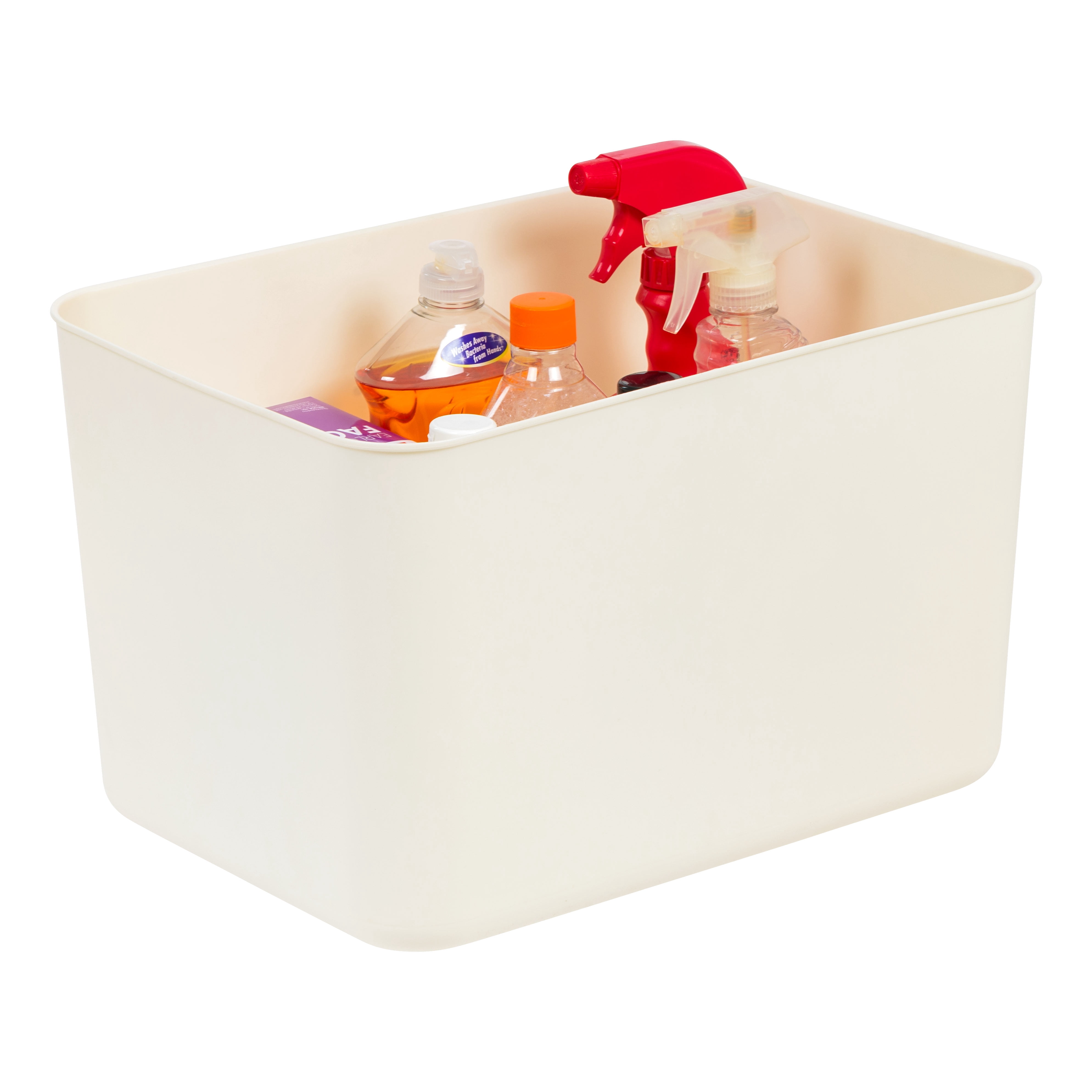 IRIS Large Plastic Storage Organizer Basket, Off-White