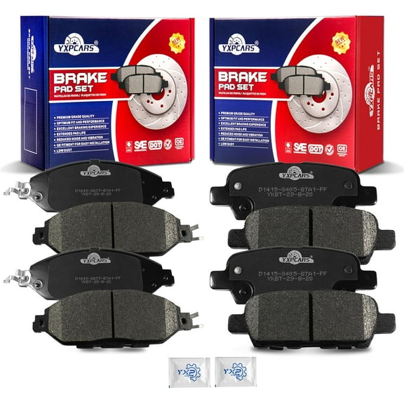 Front and Rear Ceramic Disc Brake Pads Set Replacement for Nissan Murano 2013-2021 2022/ Pathfinder 2013 2014 2015 2016 2017 2018 2019 2020,for Infiniti Jx35 2013