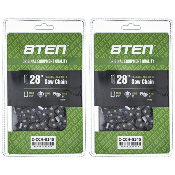 Full Chisel Skip Tooth Chainsaw Chain 28 inch .050 3/8 92DL for McCulloch 2 Pack 810-CCC2362H