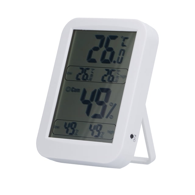 Termohigrómetro digital de pantalla grande, medidor de temperatura y humedad con función de memoria.