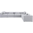 thumbnail image 4 of Meridian Furniture Cube Grey Durable Linen Modular Sectional, 4 of 8