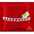 thumbnail image 4 of King Of Bings Cuban Sterling White Silver Men's Bracelet 1.50CT Real Diamond Size 7.5 Inch, 4 of 9
