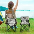 thumbnail image 5 of 600D Oxford Camping Chair Portable Foldable Chair Supports 220 lbs for Picnic, Fishing, Backpacking Ink Wash Style Roses, 5 of 8