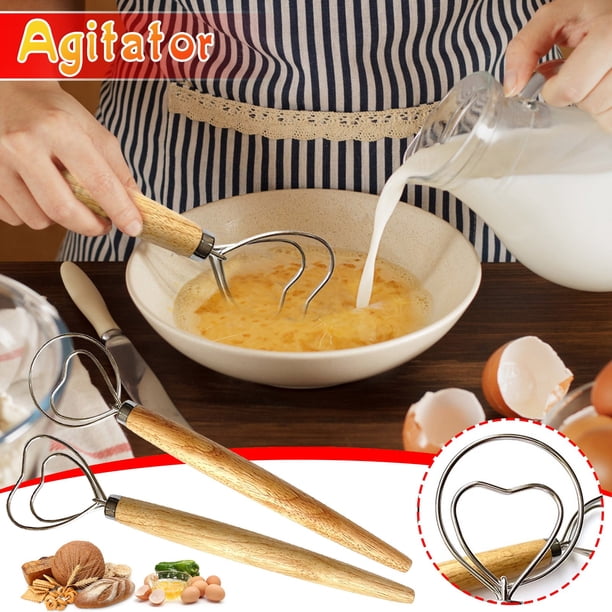 Ganfancp Batidor de Harina con Mango de Madera En Forma de Corazón Herramienta de Cocina para Hornear Ofertas Del Día 1X Varilla Agitadora