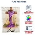 thumbnail image 5 of America Forever Lent Cross Candles House Flag, 28 x 40 inch Double Sided, Wooden Cross Crown Thorns Purple Cloth, Lenten Season Religious Candles, Sacred Cross Flag, 5 of 5