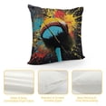 thumbnail image 4 of Creowell Ball and Bat are Painte Blue and Yellow，Printed Throw Pillow Square Decorative Pillow for Sofa, Chair, Daybed，Blue and Yellow, 4 of 5