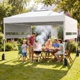 thumbnail image 4 of Costway 10x17 FT Pop Up Canopy Tent with Dual Adjustable Awnings, Silver-Coated Fabric White, 4 of 10