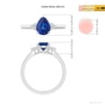 thumbnail image 4 of ANGARA Natural 1.15 Ct Pear Sapphire Ring with Trio Diamond Accents in 14K White Gold for Women (Size-8x6mm) | September Birthstone, Anniversary, Jewelry Gift for Women | Natural Sapphire Ring, 4 of 9