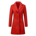 thumbnail image 1 of Abrigo largo de invierno para mujer Inspire Chic, de un solo botón, talla XS, color rojo, 1 of 6