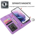 thumbnail image 7 of Allytech Wallet Case for Samsung Galaxy S22 Plus 5G (6.6 inch) 2022 Model, Detachable Bumper PU Leather Shockproof Slim Stand Card Slots Case with Hand Strap for Samsung S22+/S22 Plus, Purple, 7 of 7