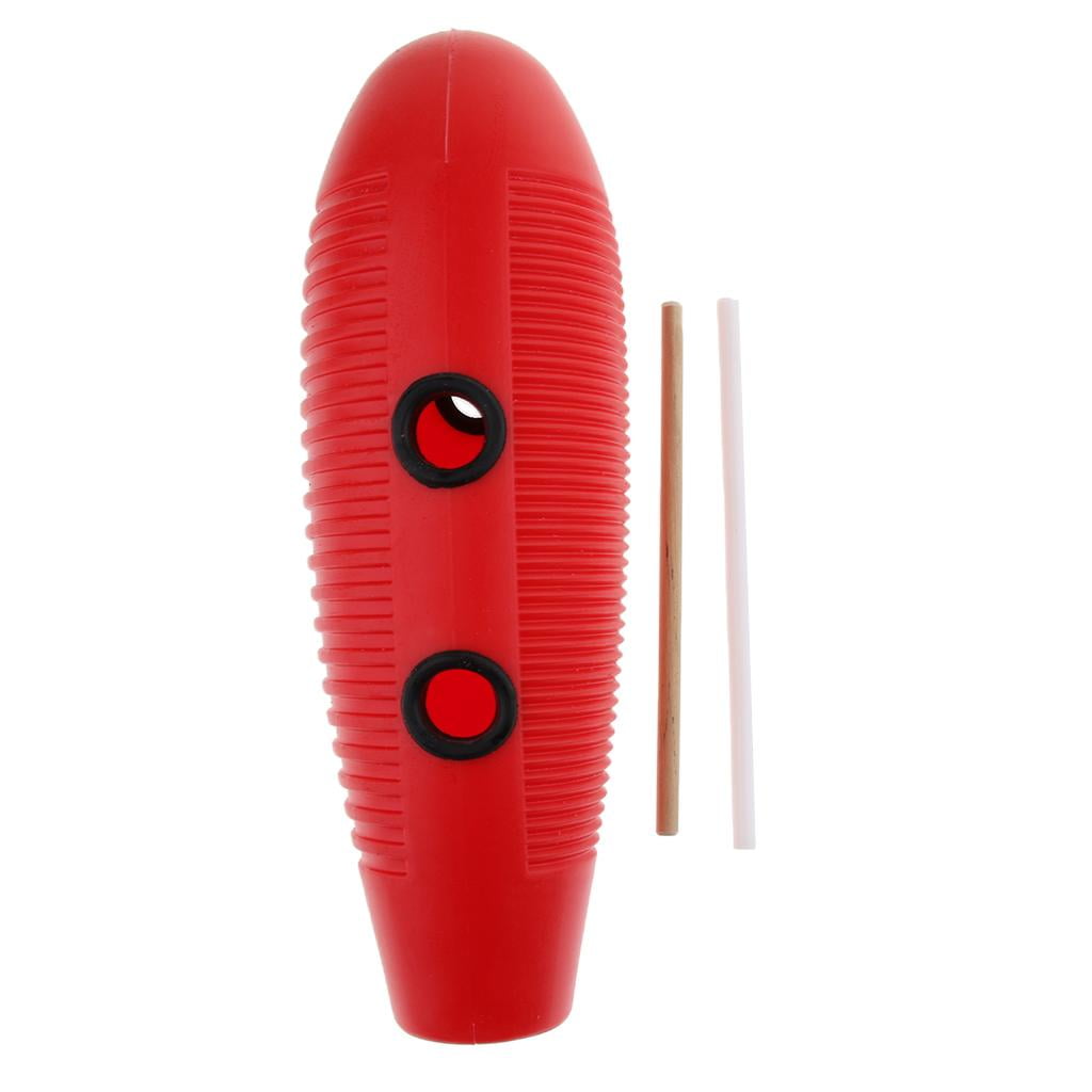 LeeQinersw Plastic Guiro Percussion Instrument Musical Training Tool Toy with 2 Scraper