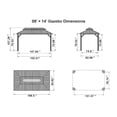 thumbnail image 2 of PURPLE LEAF 8' X 14' Permanent Hardtop Gazebo Aluminum Frame Patio Gazebo with Galvanized Steel Double Vented Roof Includes Removable Curtains and Netting with Hooks for Garden Lawns Backyard Grey, 2 of 8