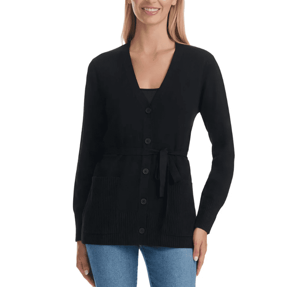 Splendid Women's Belted Cardigan Black XL