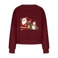 thumbnail image 4 of Womens Fall Fashion Christmas Long Sleeve Shirts for Women Cute Reindeer Graphic Sweatshirt Round Neck Loose Sweatshirts Xmas Holiday Tops, 4 of 6