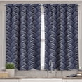 thumbnail image 2 of Ambesonne Geometric Valance & Curtain, Vintage Ocean Waves, 55"x45", Dark Blue Cream, 2 of 6