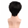 thumbnail image 4 of Pelucas De Hombre Cabello Humano Peluca Ondulada Negra Corta Peluca De Peluquín Resistente Al Calor 22cm, 4 of 6