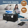 thumbnail image 3 of 6 Pack Extra Heavy Duty Large Moving Bags with Strong Zipper & Comfortable Handles, Sturdy & Durable Clothes Storage Bags Totes Bins, Packing Moving Boxes for College Supplies, Black, 3 of 5