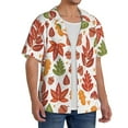 thumbnail image 4 of Disketp Men's Hawaiian Acorns and Autumn Leaves Print Shirts Button Down Holiday Beach Shirts-4X-Large, 4 of 7