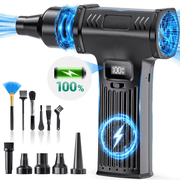 DSOOLO Compressed Air Duster,150000 RPM Cordless Electric Air Duster for Computer Cleaning with Brushes and Nozzles