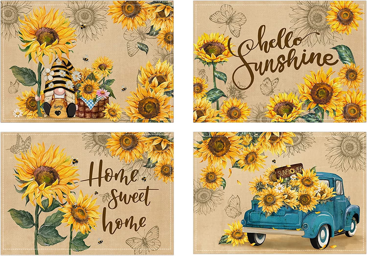 Sunflower PlacematsSunflower Placemats Set of 6Sunshine Place Mats