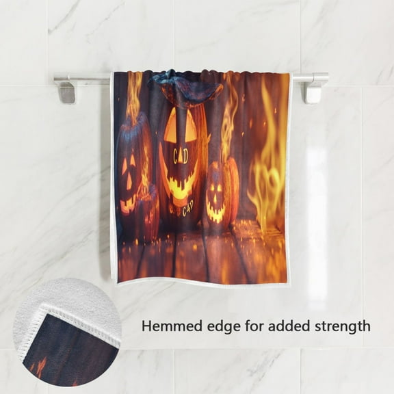 BZSMCE Bath Towel 30 X 15 in Soft Towel Halloween Pumpkin Design Pattern