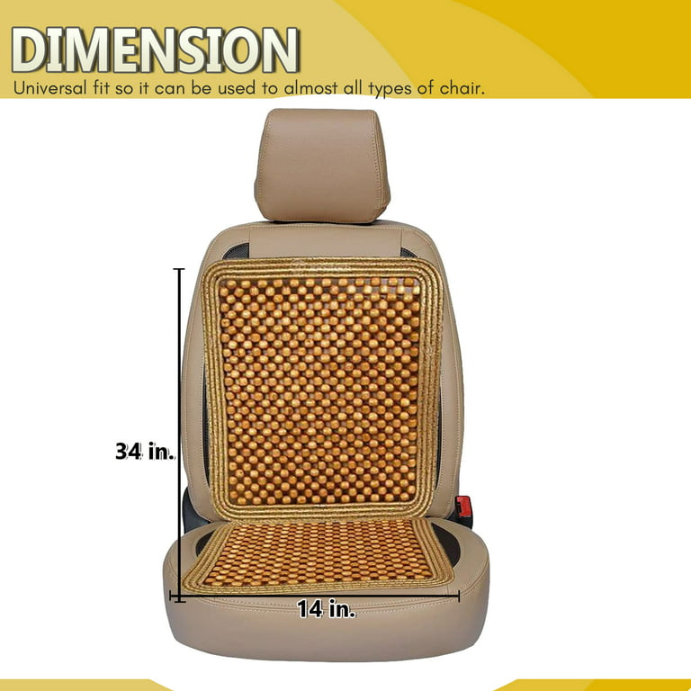 Zone Tech Royal Natural Wood Bead Seat Cover- Full Car Massage