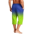 thumbnail image 5 of Fabrcox Gradient Mens Capri Pants Baggy Color Block Drawstring Mens Beach Pants Summer Running Outdoor Mens Lounge Pants with Pocket, 5 of 9