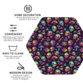 thumbnail image 3 of Honeii Skull mushroom rainbow color print Leather Coaster Set of 4, ideal for safeguarding your furniture from drinks spills and effortless cleanup-Hexagon, 3 of 6