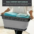 thumbnail image 3 of BLACK+DECKER Collapsible Laundry Basket Portable Dual Grip Plastic Laundry Hamper, Graphite and Gray, 3 of 7