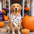 thumbnail image 4 of LACKUST Halloween Dog Bandana & Cat Bandana, Adjustable Tie-On Pet Scarf for Dogs and Cats, Boo Ghost Pumpkin Candy Corn Print, Black, Halloween Costume Accessory, 4 of 6