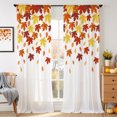 thumbnail image 4 of Maple Leaves Sheer Curtains for Living Room Bedroom, Fall Leaf Light Filtering Sheer Curtain Rod Pocket Voile Window Treaments Drapes, 52 x 84 Inches, 4 of 9