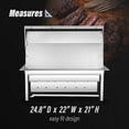 thumbnail image 6 of Chaleur Grill Outdoor 23 in 3-Burner Built-in Natural Gas Grill, 30000 BTU, Stainless Steel, 6 of 7