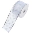 thumbnail image 2 of 1 Roll Compact Ribbon Nice-looking Acrylic Fiber Snowflake Shape Glitter Ribbon for Daily Use, 2 of 9