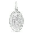 thumbnail image 2 of 14K White Gold St. Christopher Protect Us Religious Charm Pendant with 0.8mm Box Chain Necklace - 18", 2 of 6