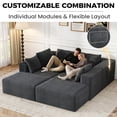 thumbnail image 6 of 137 Inch Charcoal Cloud Sectional Sofa forf living room , No Sagging Foam U-Shaped Modular Couch, Big Couch Includes 4 Back Cushions & 4 Pillows, No Assembly Required, 6 of 14
