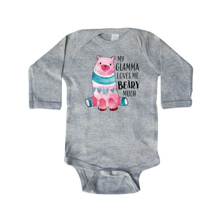 

Inktastic My Glamma Loves Me Beary Much with Cute Bear Gift Baby Boy or Baby Girl Long Sleeve Bodysuit