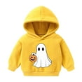 thumbnail image 2 of SERTG Kids Halloween Hoodie Sweatshirt with Cute Printed Fashion Soft Comfortable Long Sleeved Top for Children 2-7 Years(Yellow,6 Years), 2 of 5