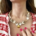 thumbnail image 3 of NS Exaggerated Irregular Shell Necklace - Trendy Clavicle Chain, 3 of 10