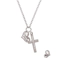 thumbnail image 2 of Delight Jewelry Silvertone Class of 2023 Heart Be Strong and Courageous Engraved Cross Zoey Necklace, 28", 2 of 4