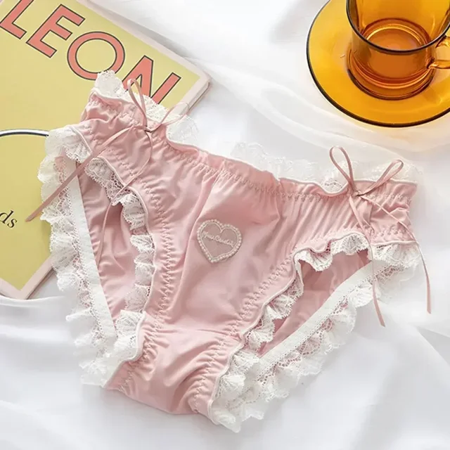 Ropa interior de encaje estilo Lolita para chica, fina y de verano, con encaje de seda helada, para glúteos, sexy, de algodón, transpirable y fresca.