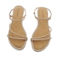 thumbnail image 3 of GJPBGK Women's Sparkly Slide Sandals with Rhinestones, Flat Open Toe Dress Shoes for Summer Party, Glitter Slip-On Sandals, 3 of 5
