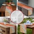 thumbnail image 6 of Burnt Orange Ombre Coastal Short Table Runner 60 Inches Long,Summer Nautical Beach Ocean Seaside Cotton Linen Table Runners Dresser Scarves,Tabletop Scarf Furniture Cover for Home Dinner Party13"x60", 6 of 8