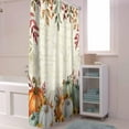 thumbnail image 4 of Fall Shower Curtain Sage Green Pumpkin Shower Curtains for Bathroom Sunflower Eucalyptus Leaves Retro Bath Curtains Sets with Hooks for Autumn Thanksgiving Seasonal Decor Extra Long 84" X 72", 4 of 6