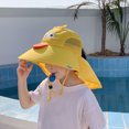thumbnail image 5 of MIASHUI Chapeaux de Soleil pour Bébé, Chapeau de Plage à Rabat UPF 50+ pour Fille Garçon, Jaune, Taille Unique, 5 of 5