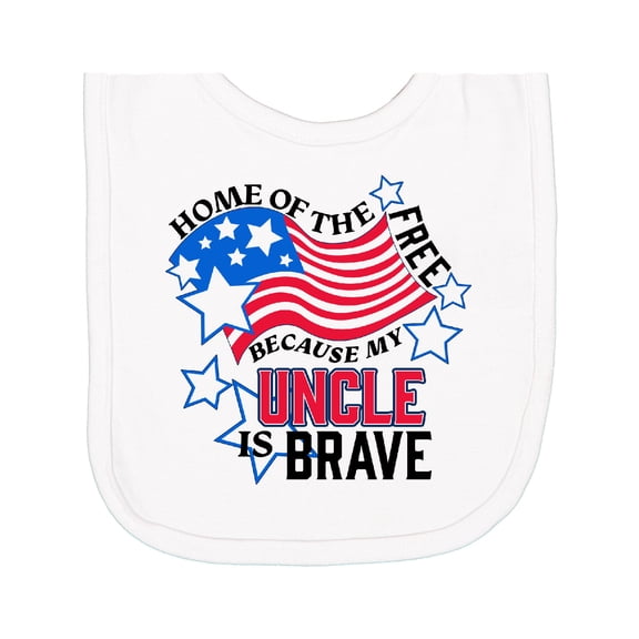 Inktastic Home of the Free Because My Uncle is Brave Newborn Bib